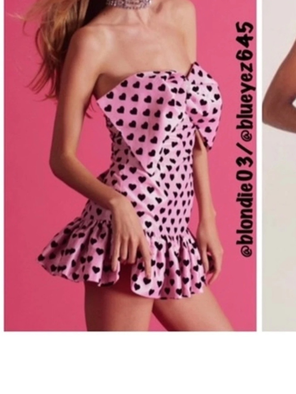 LoveShackFancy tilson Pink Strapless Heart-Print Mini Dress with Bow size 2